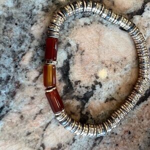 Evereve gold and rust Beaded Bracelet